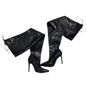 Sleek Black Stiletto Heeled Boots